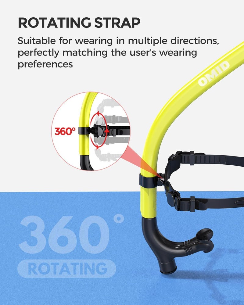 OMID SN1 Snorkel for Adult Youth, Diving Snorkel with One-Way Purge Valve, Food-Grade Silicone Mouthpiece - Image 3